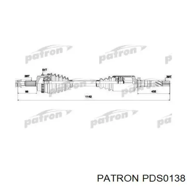 Правая полуось PDS0138 Patron