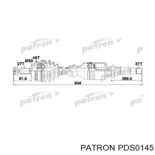 Полуось (привод) передняя правая PDS0145 Patron