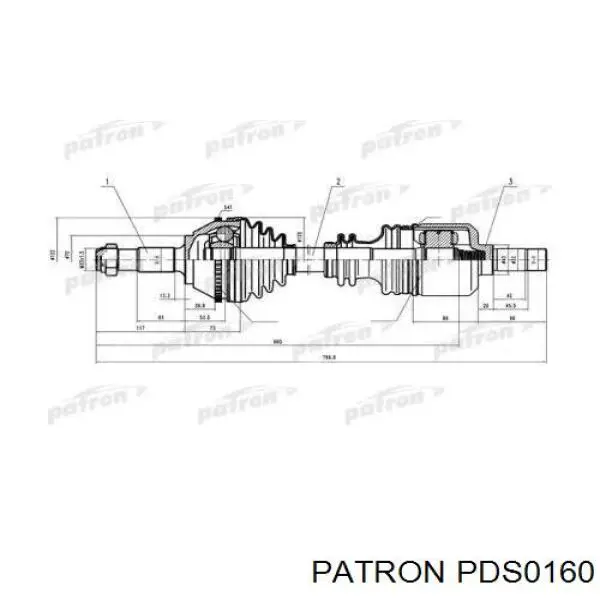 Левая полуось 3272V3 Peugeot/Citroen