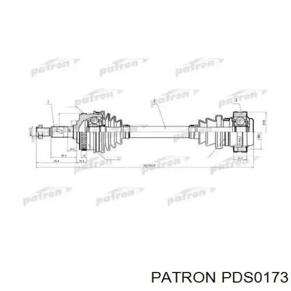 Полуось передняя PDS0173 Patron