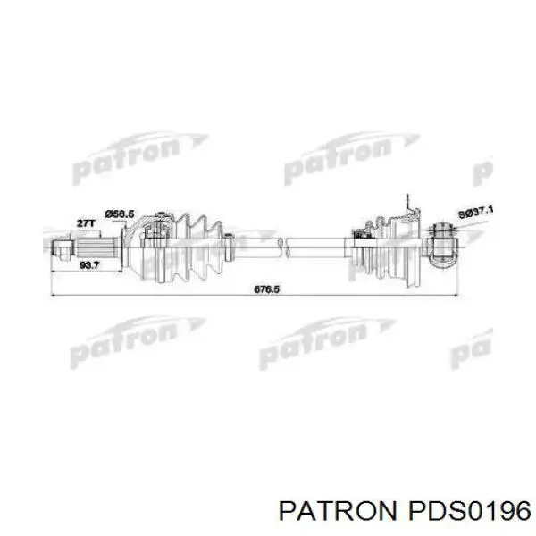 Полуось (привод) передняя левая PDS0196 Patron