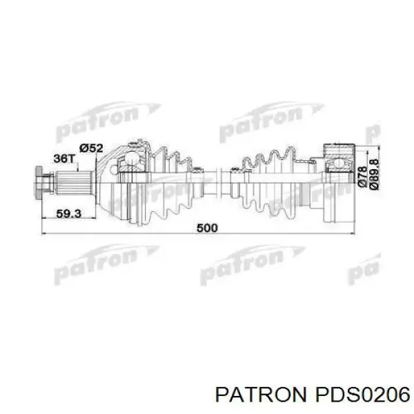 Полуось (привод) передняя левая BGADS9627L BGA