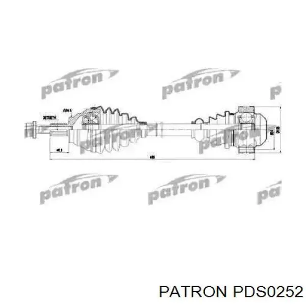 Левая полуось PDS0252 Patron