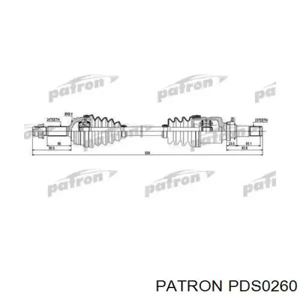 Полуось (привод) передняя правая DRS639300 Open Parts