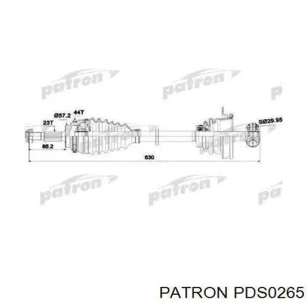 Левая полуось PDS0265 Patron