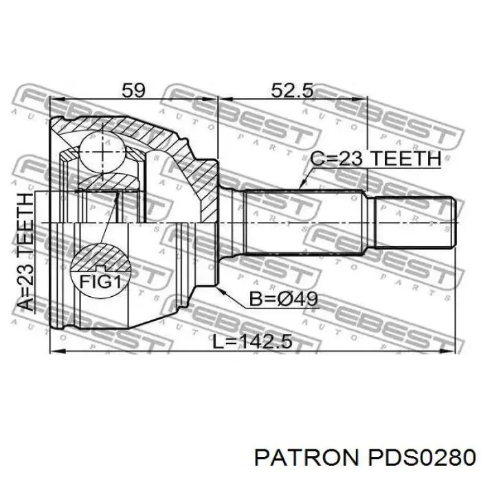 Левая полуось Blue Print ADBP890014