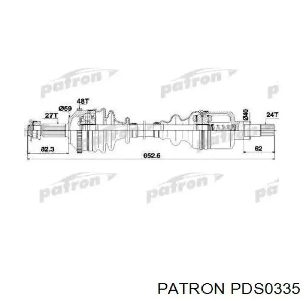 Полуось (привод) передняя левая 0020954 GKN-Spidan