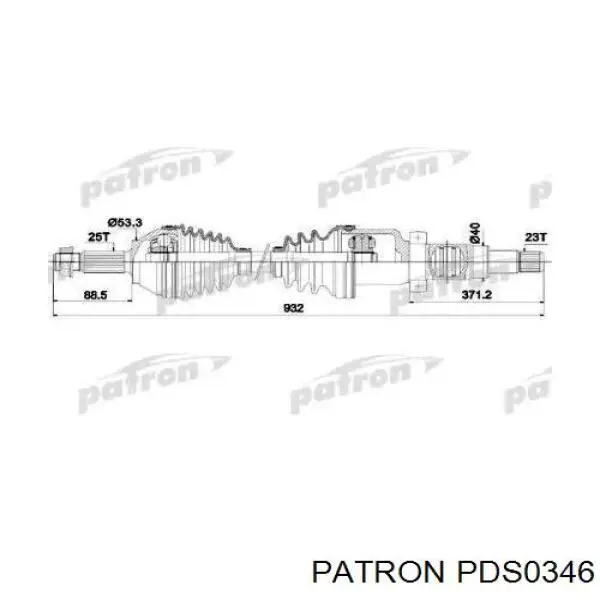 Полуось (привод) передняя правая PDS0346 Patron