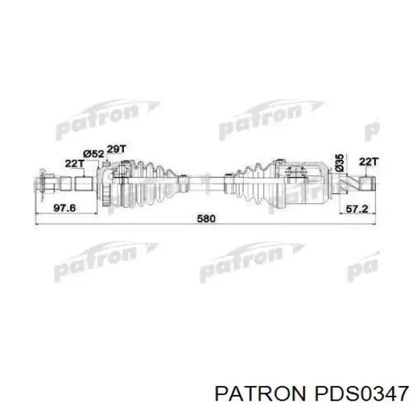Полуось (привод) передняя левая PDS0347 Patron