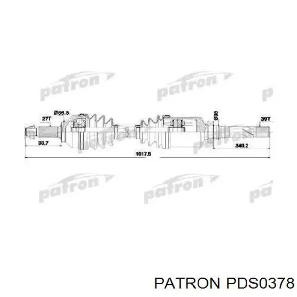 Полуось (привод) передняя правая PDS0378 Patron