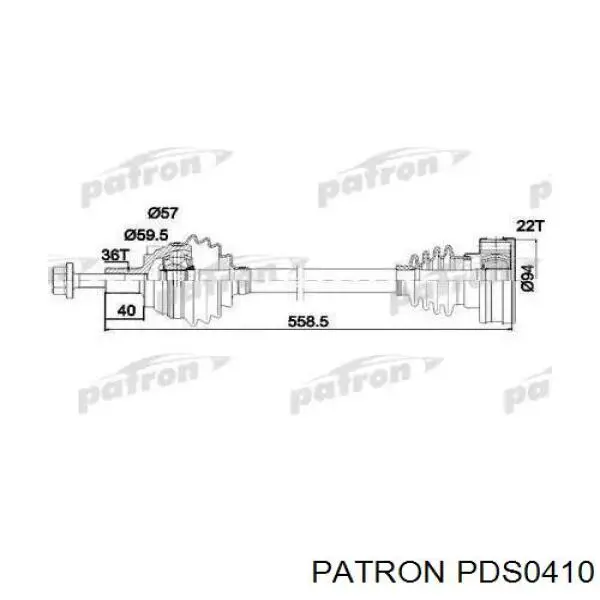 Левая полуось 301744 Trakmotive/Surtrack