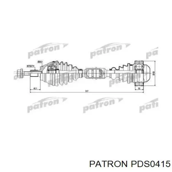 Полуось (привод) передняя левая XX1K0407271PF Market (OEM)