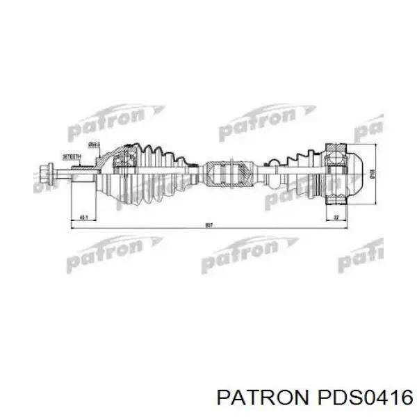 Правая полуось 1K0407456AX VAG