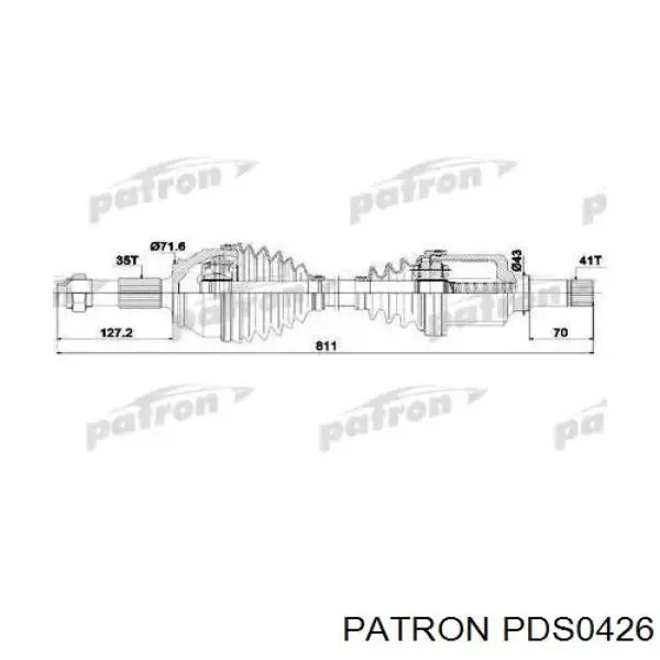 Полуось (привод) передняя левая VKJC8697 SKF