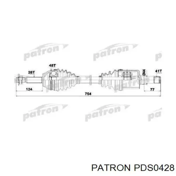 Полуось (привод) передняя левая FD8023A Veka