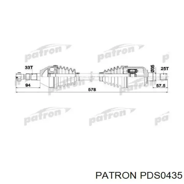 Полуось (привод) передняя левая 0374802 Opel