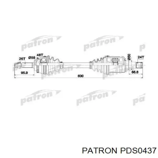 Полуось (привод) передняя левая PDS0437 Patron