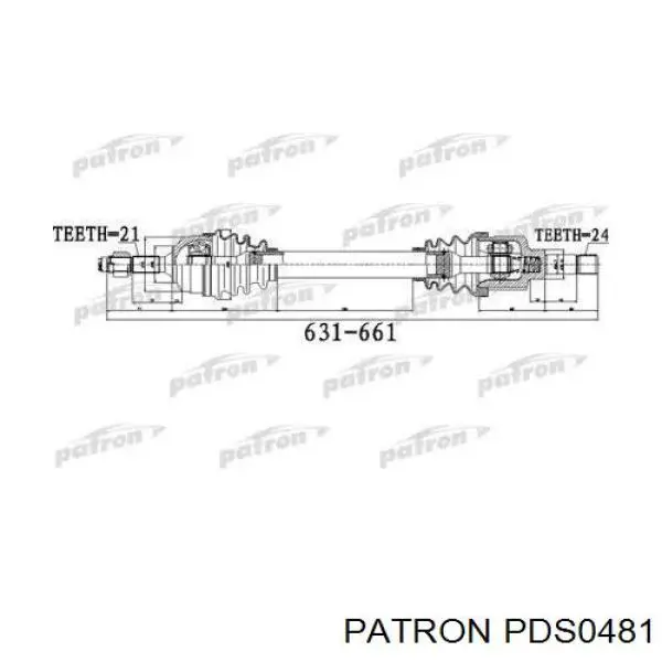 Полуось (привод) передняя левая XX3272PS Market (OEM)