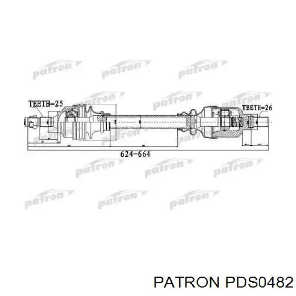 Полуось (привод) передняя левая 9660896080 Peugeot/Citroen