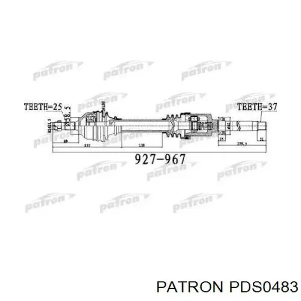 Полуось задняя PDS0483 Patron