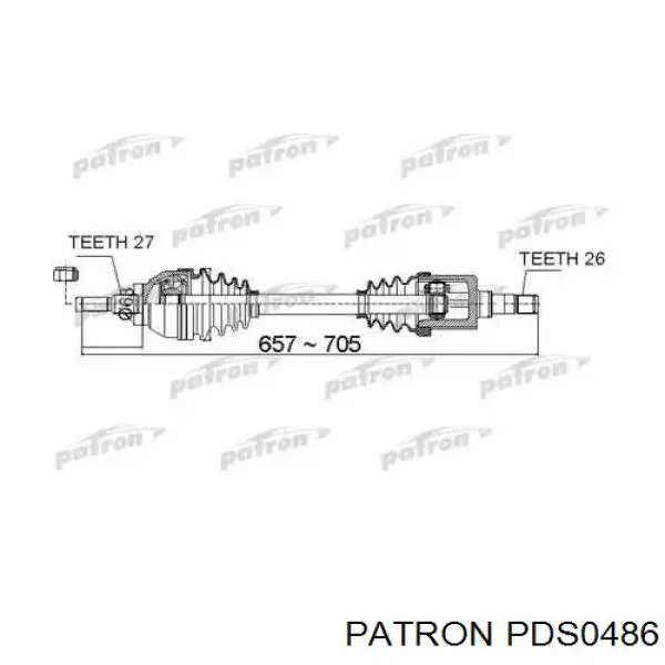 Полуось (привод) передняя левая VKJC8417 SKF