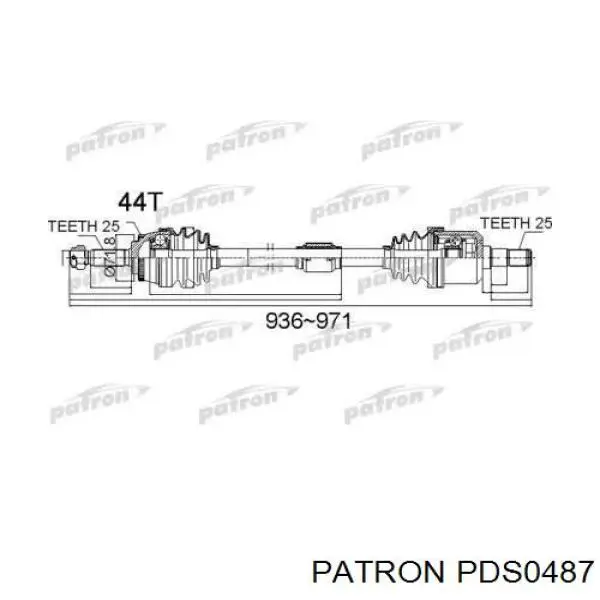 Полуось (привод) передняя правая 495002C810 Hyundai/Kia