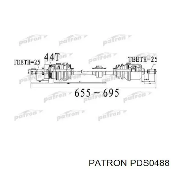 Левая полуось 495012D011 Hyundai/Kia