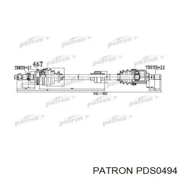 Правая полуось 224282 GSP