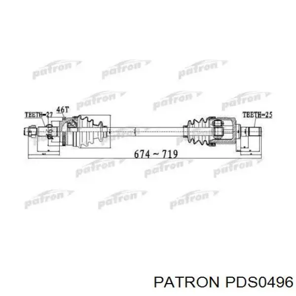 224283 GSP Полуось передняя левая