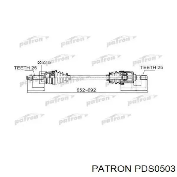 Левая полуось PDS0503 Patron