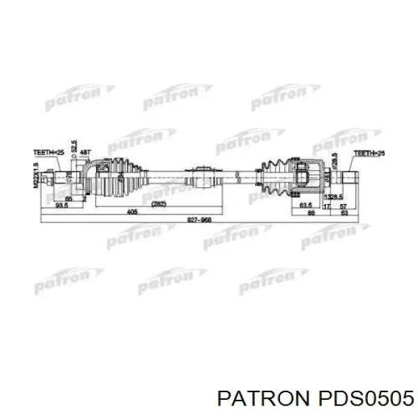 Полуось (привод) передняя правая XX495011R500 Market (OEM)