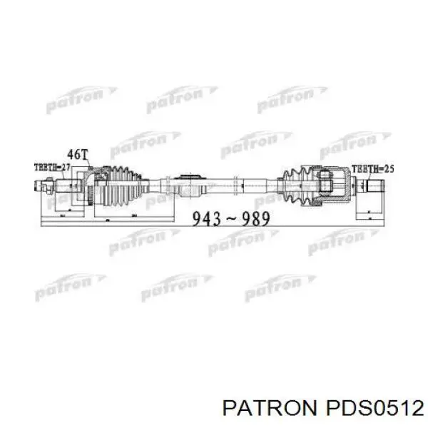 Правая полуось PDS0512 Patron