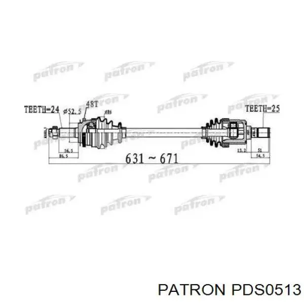 Полуось (привод) передняя левая DP2110102181 Drive