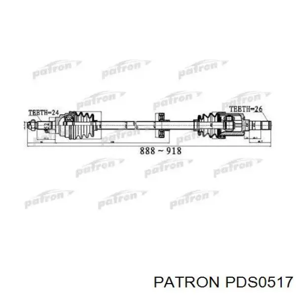 Полуось (привод) передняя правая XXKK38825400 Market (OEM)