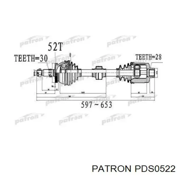 ШРУС наружный передний PDS0522 Patron