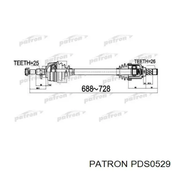 Левая полуось PDS0529 Patron