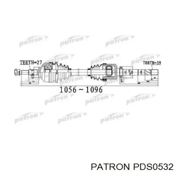 Полуось (привод) передняя правая NI88708 GP