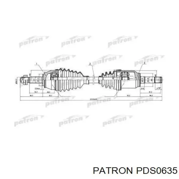 Левая полуось PDS0635 Patron