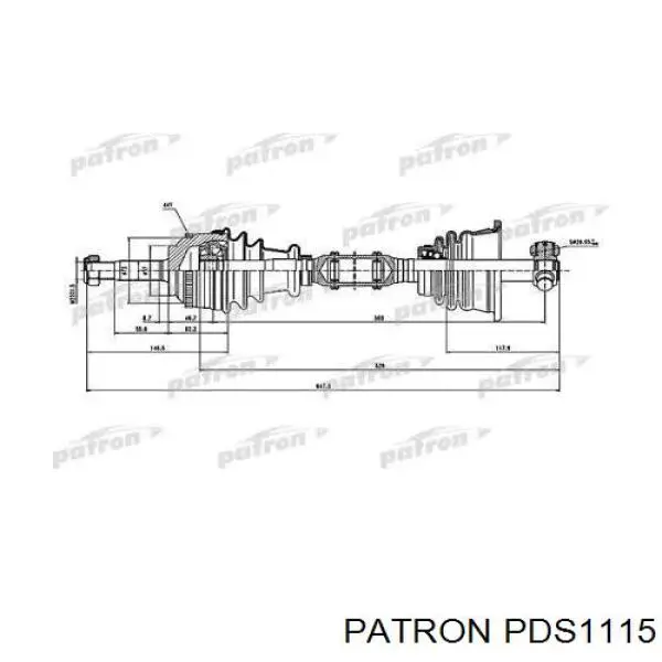 Полуось (привод) передняя левая PDS1115 Patron