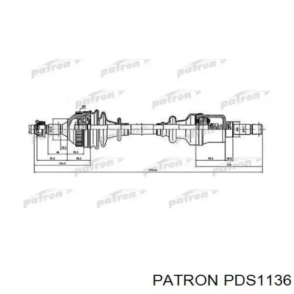 Полуось (привод) передняя левая 96173637 Peugeot/Citroen