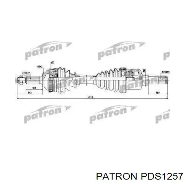 Полуось (привод) передняя левая PDS1257 Patron