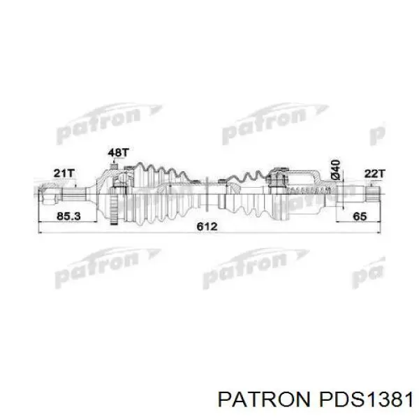 Полуось (привод) передняя левая PDS1381 Patron