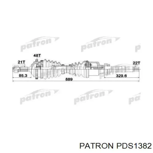 Полуось (привод) передняя правая 5899Z Cevam