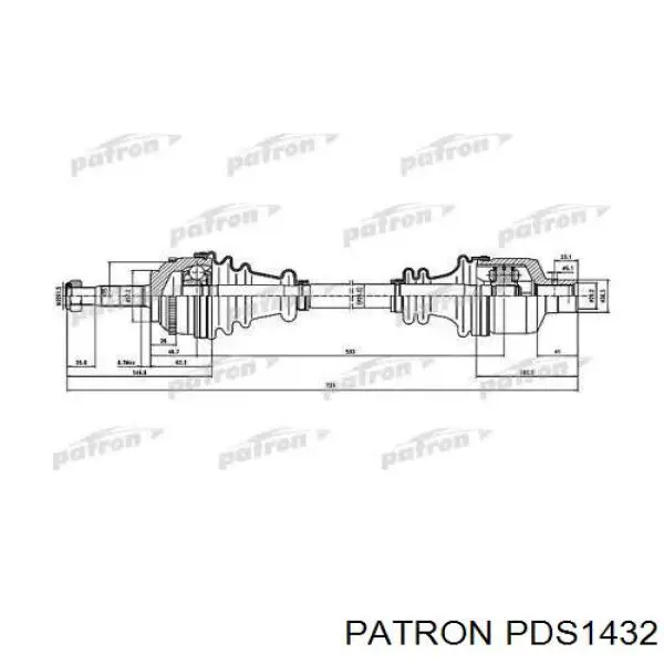 Правая полуось PDS1432 Patron