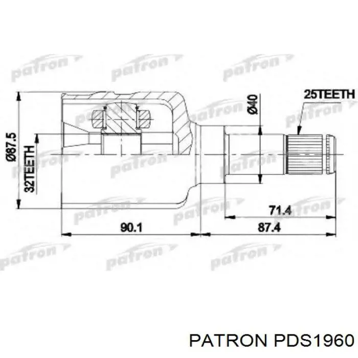 Полуось (привод) передняя левая CH822106A Market (OEM)