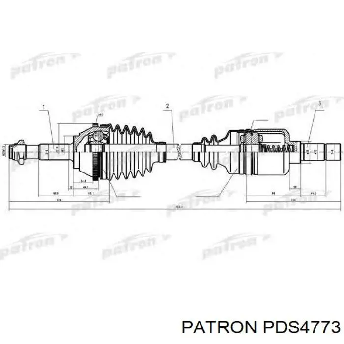 Привод правый VAG 1K0407762FV