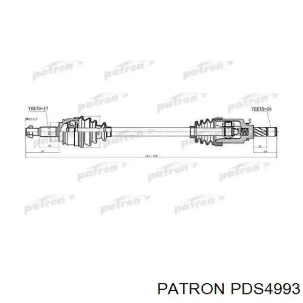 Полуось (привод) передняя левая 010022 Transporterparts