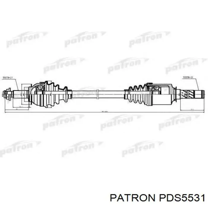 Полуось (привод) передняя Patron PDS5531 цена, от 197.78 USD