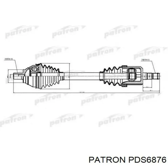 PDS6876 Patron полуось (привод передняя левая)