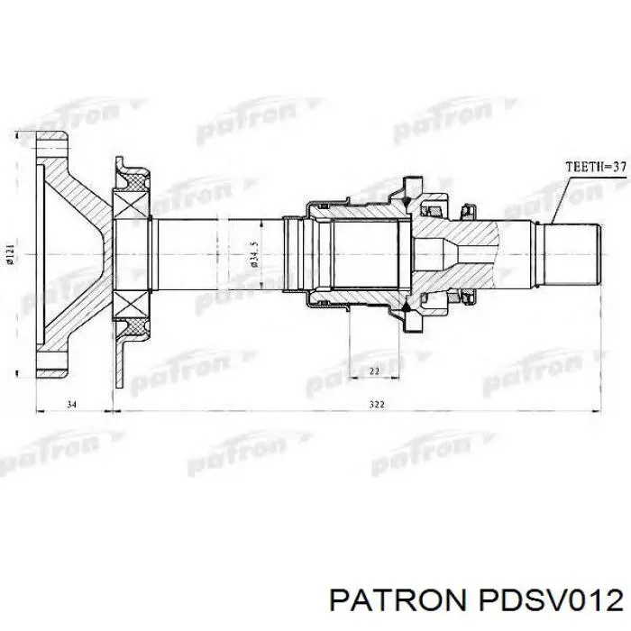 Вал привода полуоси PDSV012 Patron